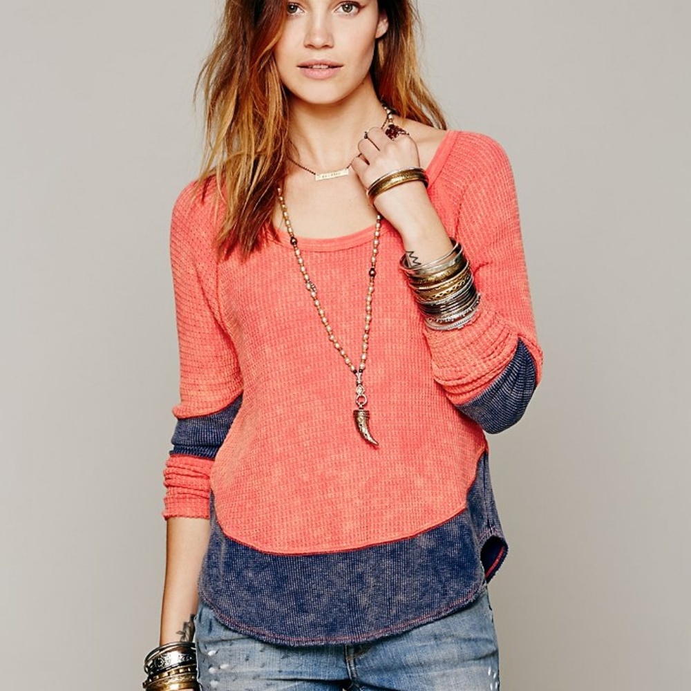 Free People Diamond Dozen thermal top xs lobster
